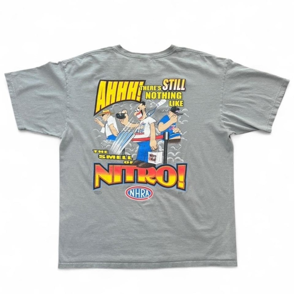 Vintage NHRA Nitro Racing Auto Cartoon Retro Sports Graphic T-shirt XL 22.5x29"